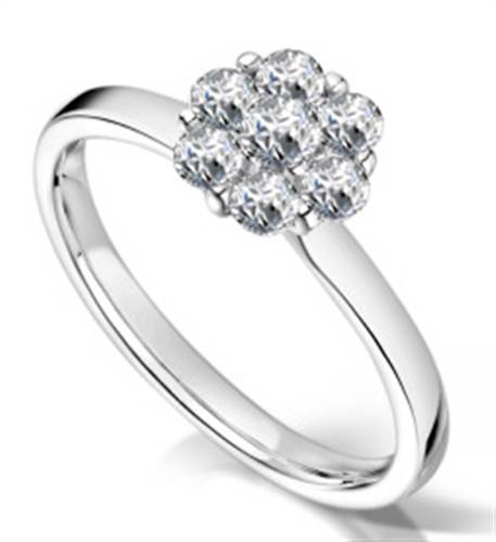 2.00ct Unique Twist Round Diamond Cluster Ring W