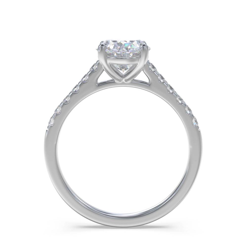 Oval Diamond Shoulder Set Ring W