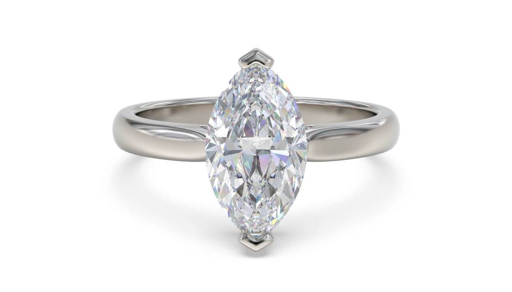 Marquise Diamond Engagement Ring set in Platinum