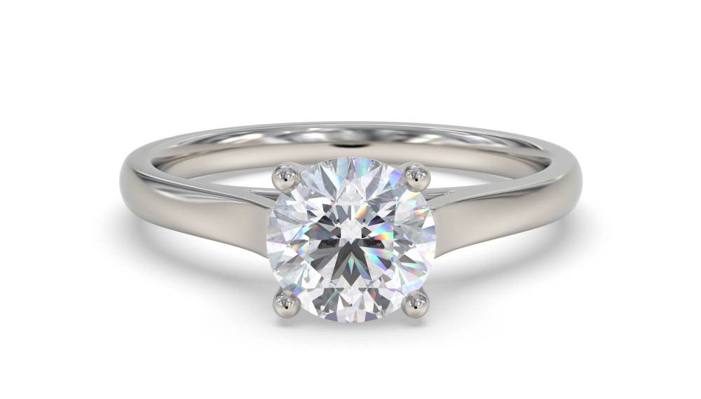 Round Diamond Engagement Ring set in Platinum