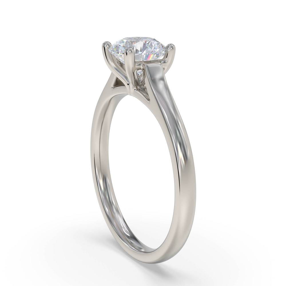 Round Diamond Engagement Ring set in Platinum