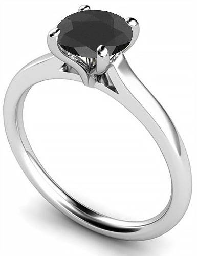 Black Diamond Solitaire Ring P