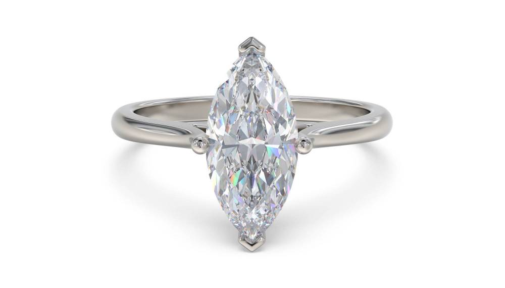 Marquise Diamond Engagement Ring set in Platinum