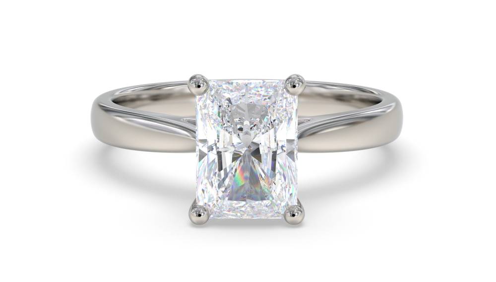 Elegant Radiant Diamond Engagement Ring set in Platinum