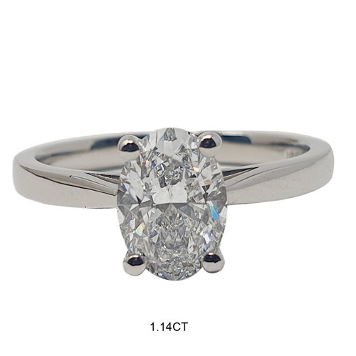 Elegant Oval Diamond Engagement Ring W