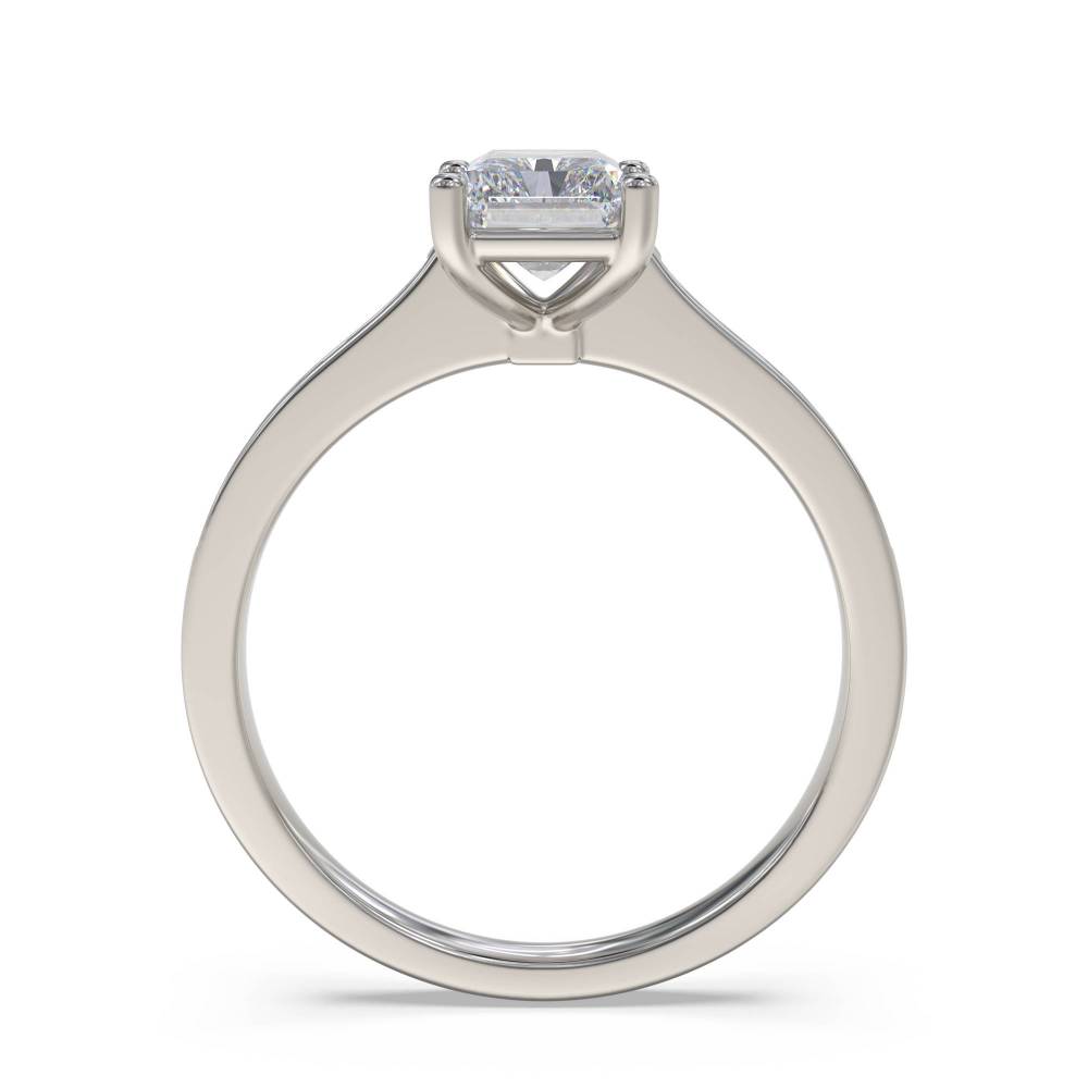 Radiant Diamond Shoulder Set Ring set in Platinum