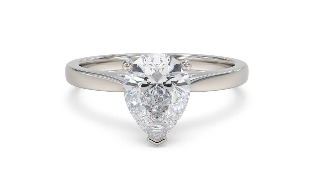 Classic Pear Diamond Engagement Ring set in Platinum