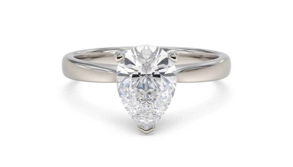 Classic Pear Diamond Engagement Ring set in Platinum