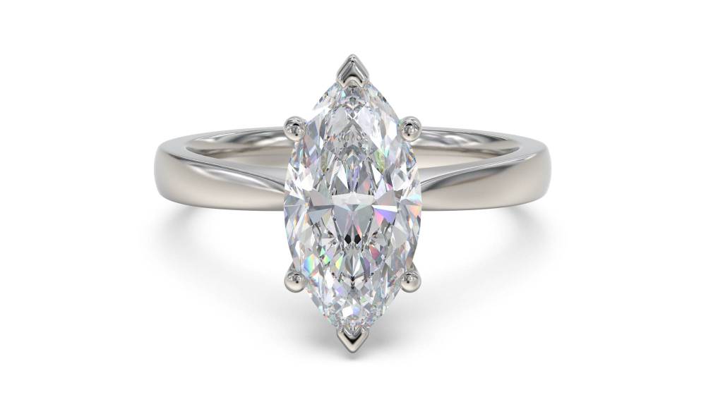 Marquise Diamond Engagement Ring set in Platinum