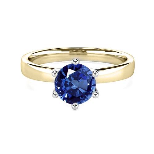 Classic Round Blue Sapphire Solitaire Ring Image
