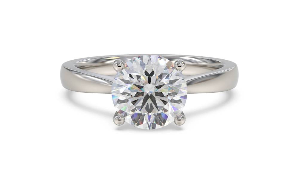 Round Diamond Engagement Ring set in Platinum