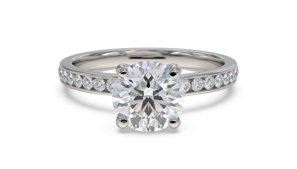 Round Diamond Shoulder Set Ring P