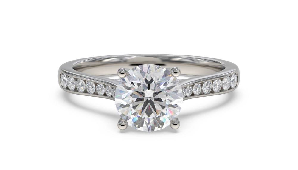 Round Diamond Shoulder Set Ring P