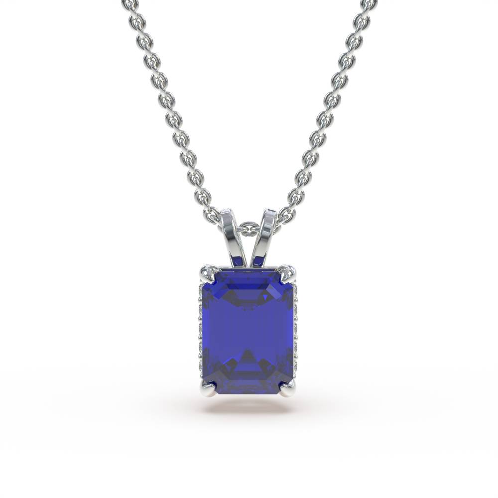 Emerald Blue Sapphire Diamond Pendant Image