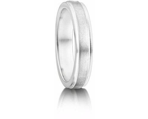 4mm Two Tone D Shape Wedding Ring W