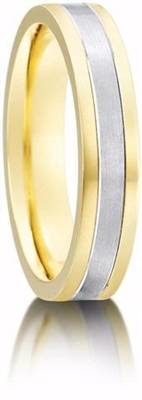 4mm Two Tone D Shape Wedding Ring Image