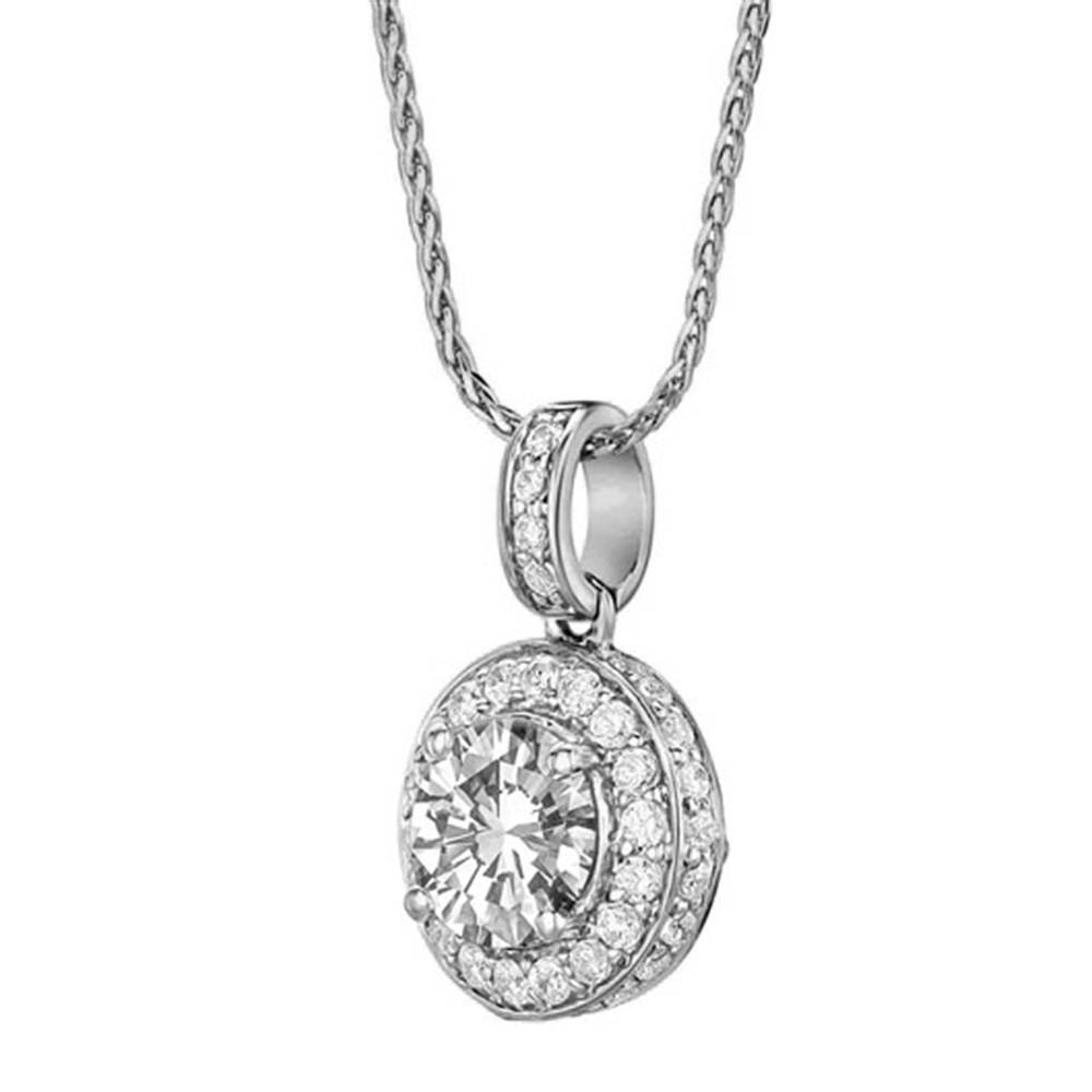 Round Diamond Double Halo Pendant P