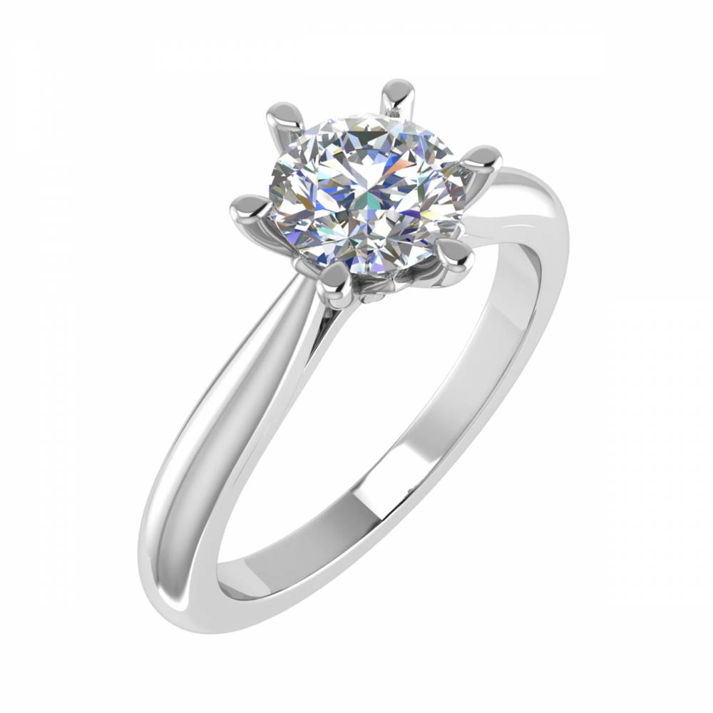 Round Diamond Engagement Ring set in Platinum