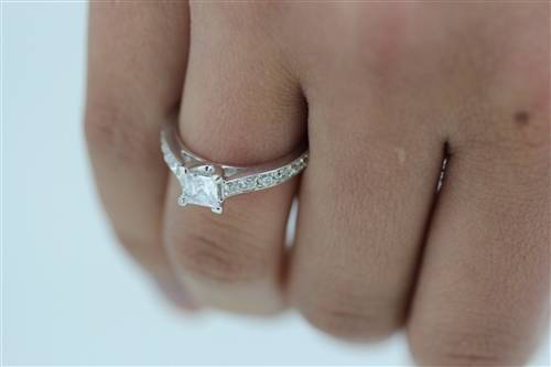 Classic Shoulder Set Diamond Engagement Ring P