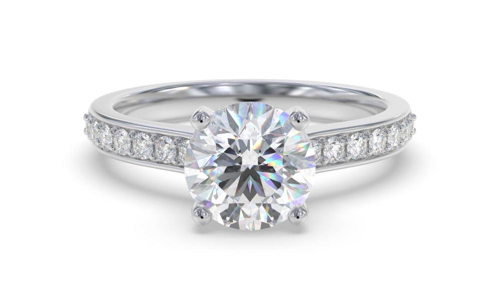 Shoulder Set Diamond Engagement Ring W