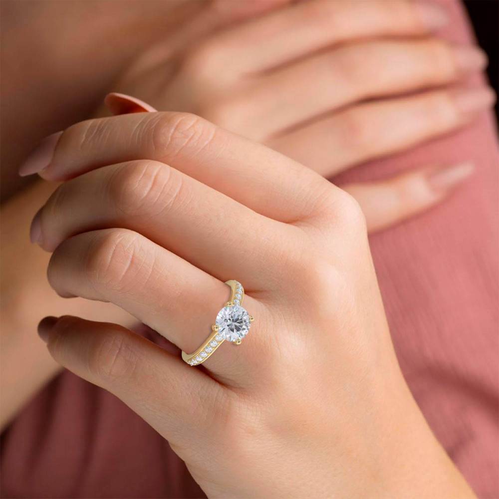 Shoulder Set Diamond Engagement Ring Y