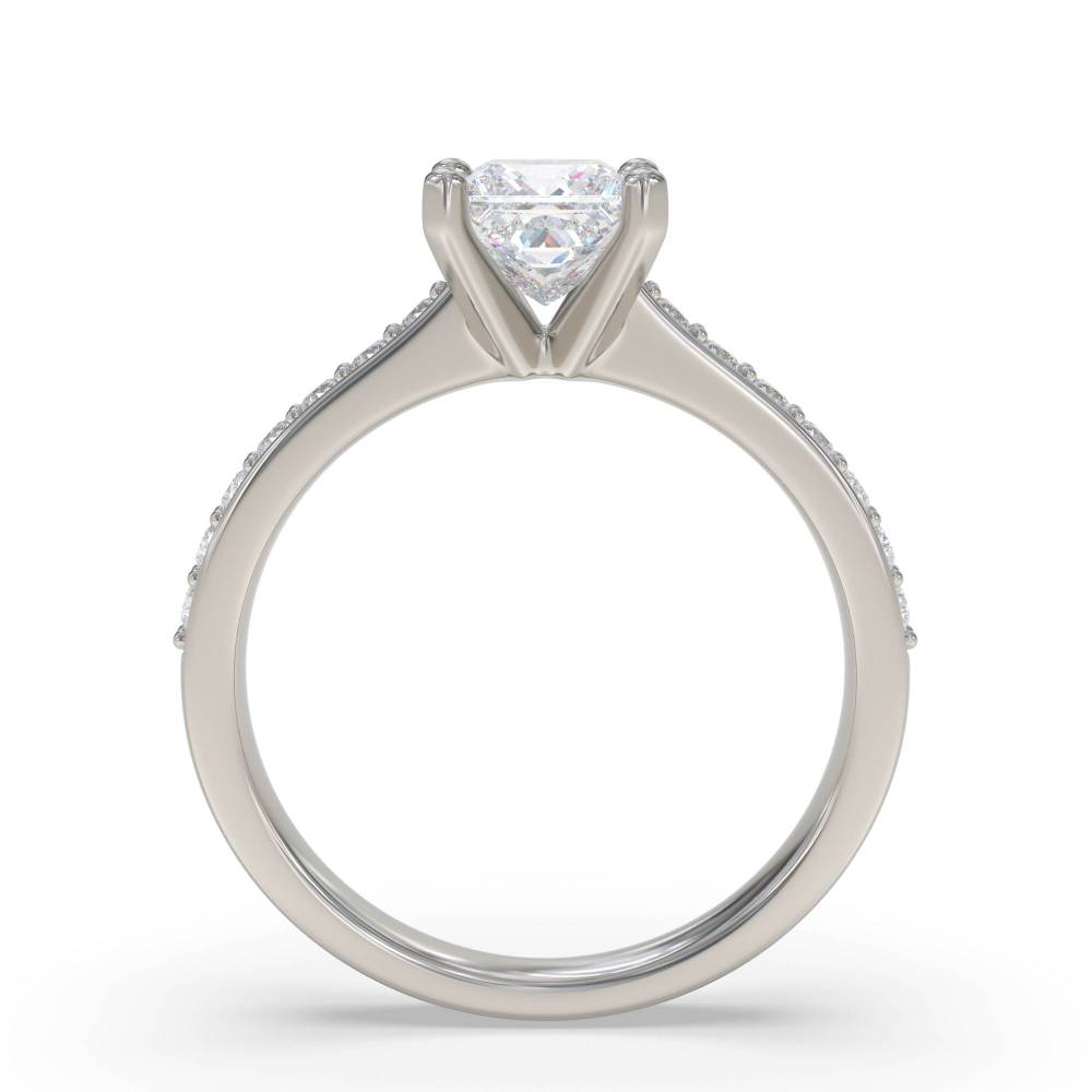 Princess Diamond Shoulder Set Ring set in Platinum