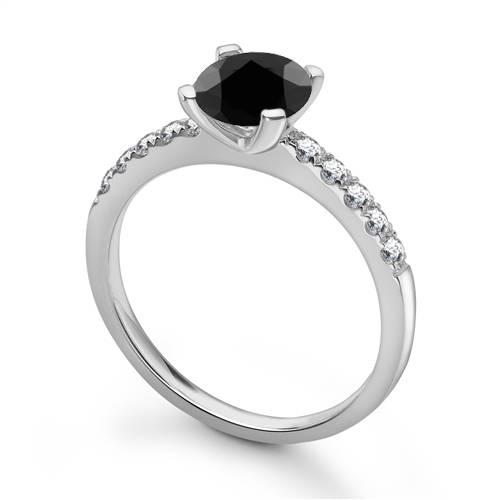 Black Diamond Shoulder Set Ring P