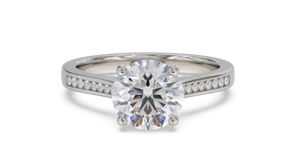 Round Diamond Shoulder Set Ring P