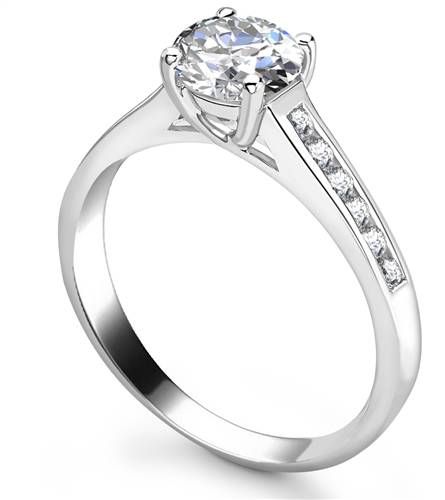 0.85 SI1/E Shoulder Set Diamond Engagement Ring