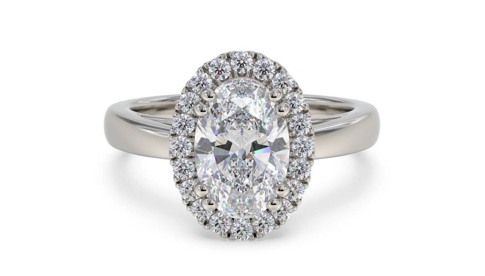 Oval Diamond Designer Ring set in Platinum