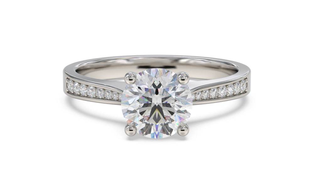 Round Diamond Shoulder Set Ring P