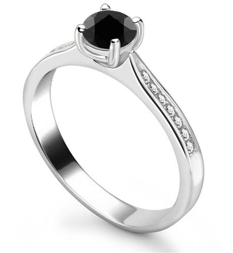 Black Diamond Shoulder Set Ring P