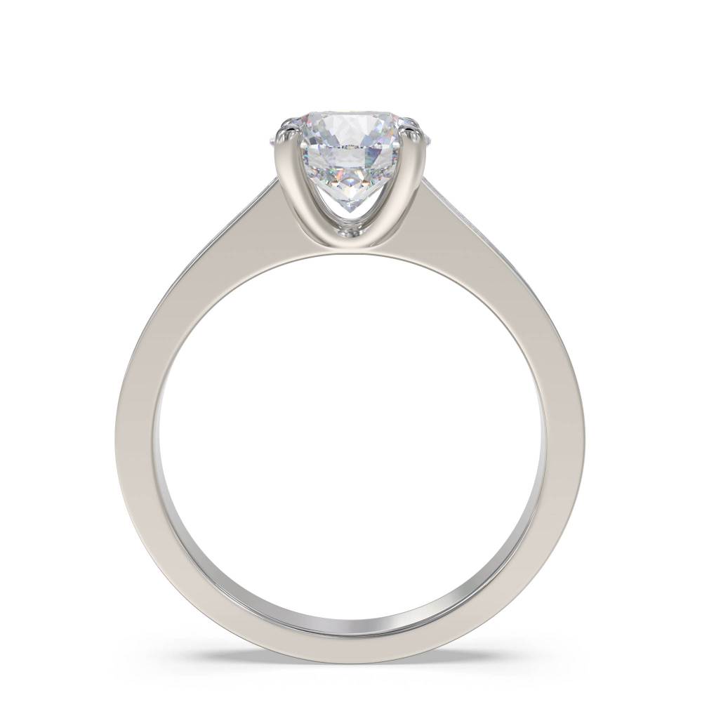 Round Diamond Shoulder Set Ring set in Platinum