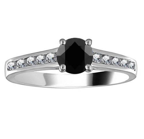 Black Diamond Shoulder Set Ring P