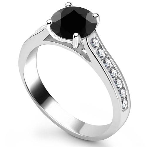 Black Diamond Shoulder Set Ring P