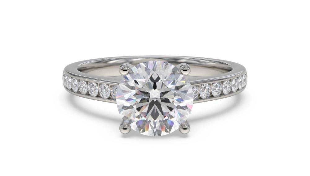 Round Diamond Shoulder Set Ring P