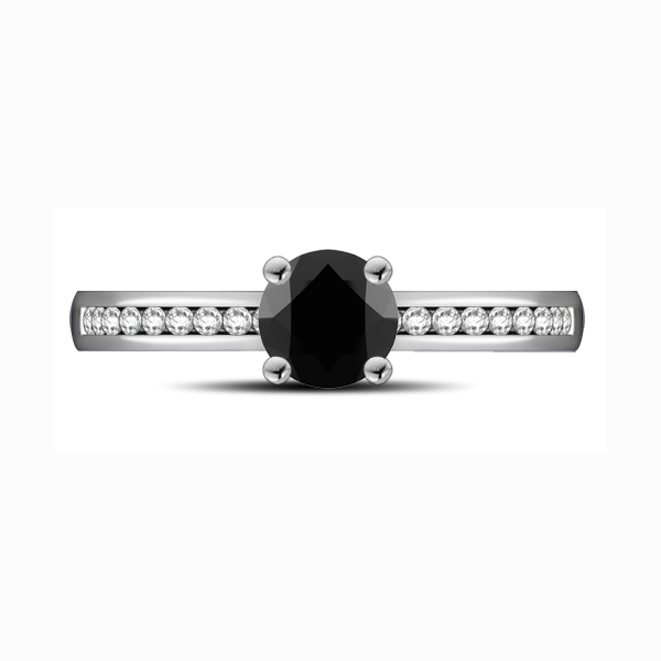 Black Diamond Shoulder Set Ring P