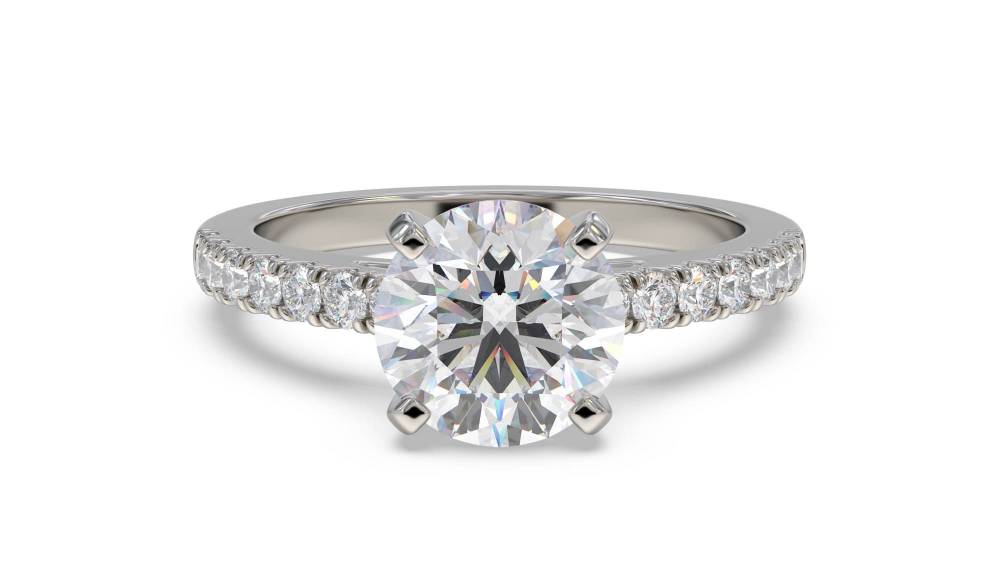 Shoulder Set Diamond Engagement Ring
 set in Platinum