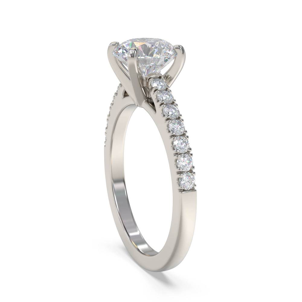 Shoulder Set Diamond Engagement Ring
 set in Platinum