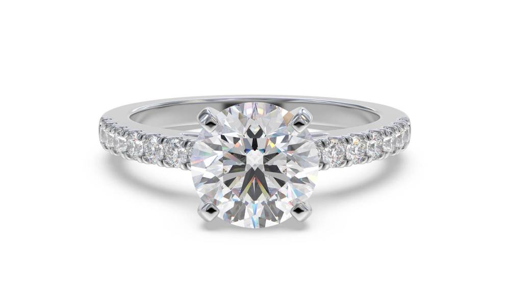 Shoulder Set Diamond Engagement Ring
 W