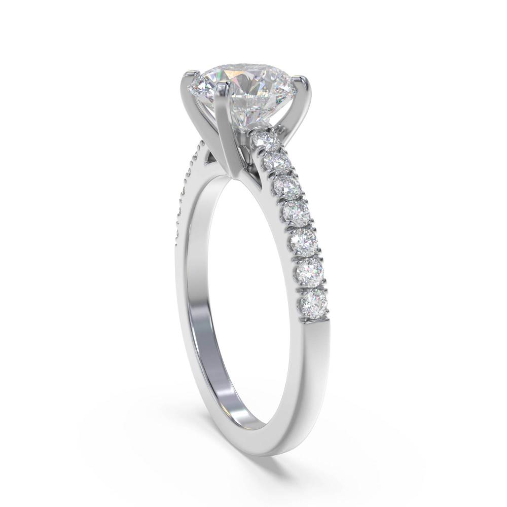 Shoulder Set Diamond Engagement Ring
 W