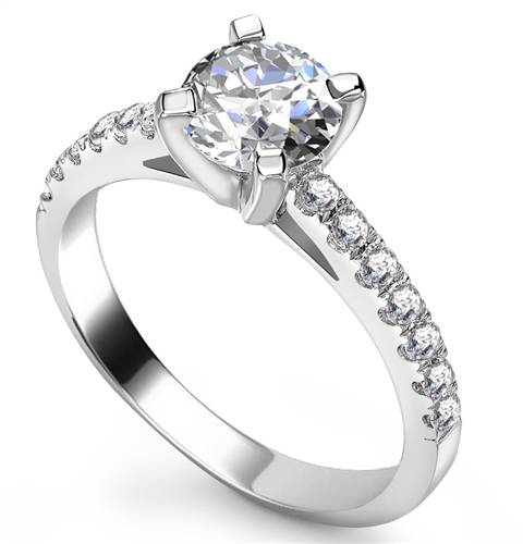 Shoulder Set Diamond Engagement Ring
 W