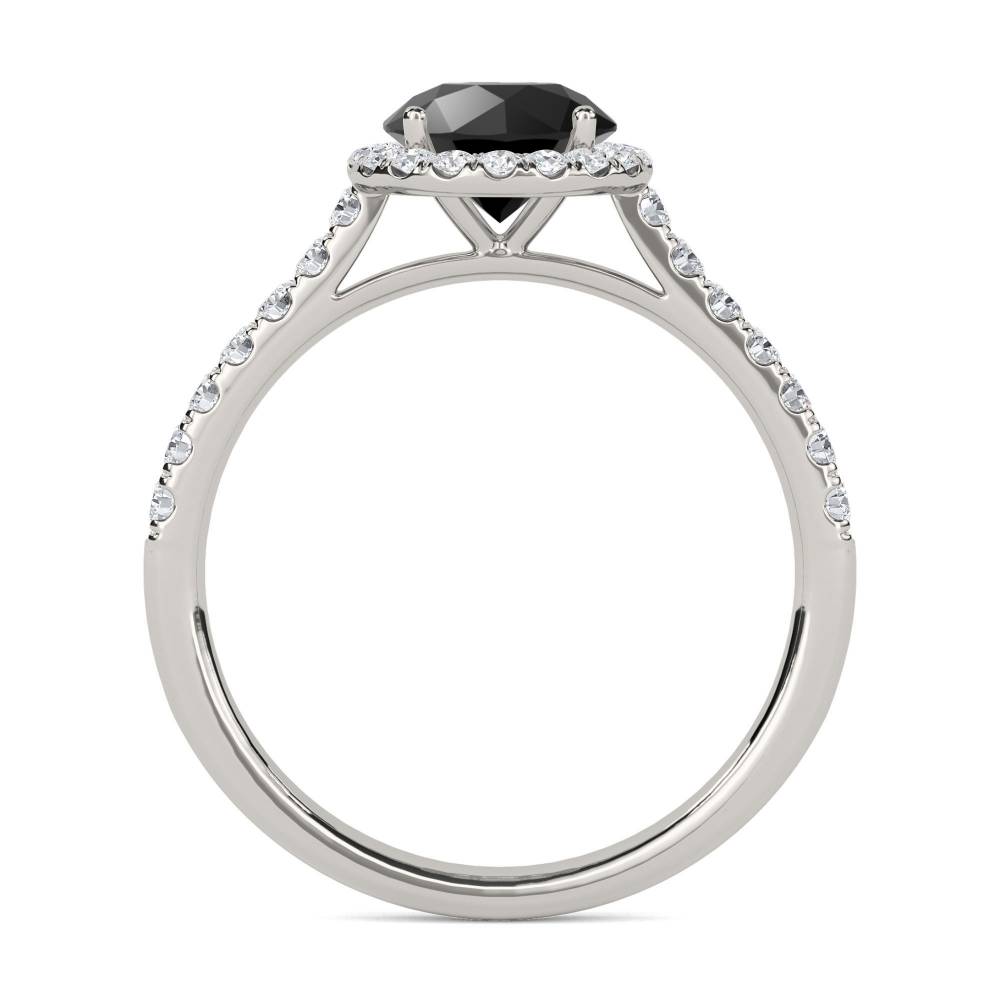 Black Diamond Shoulder Set Ring P