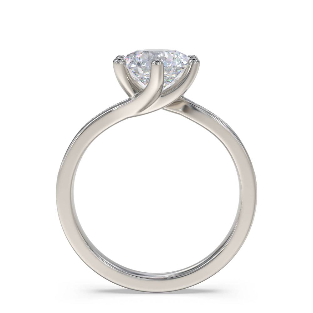 Round Diamond Shoulder Set Ring set in Platinum