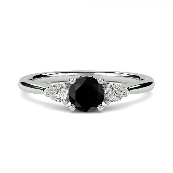 Round Black Diamond Trilogy Ring P