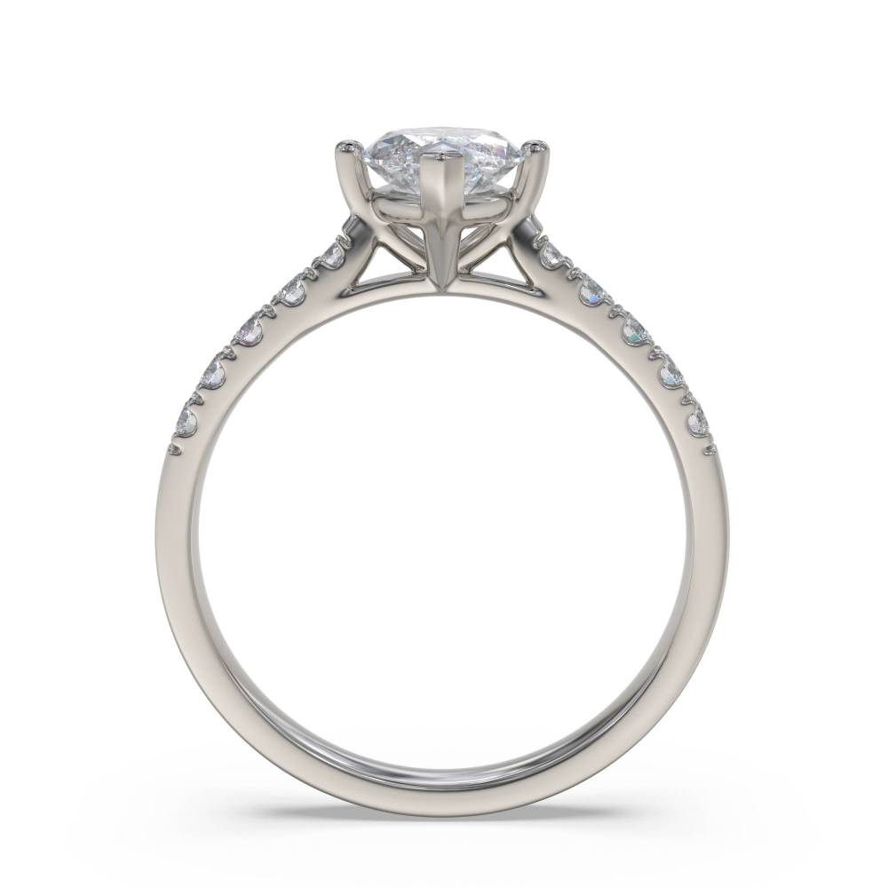 Marquise Diamond Shoulder Set Ring P