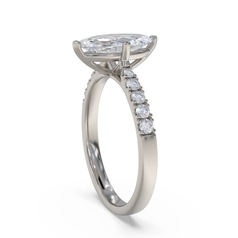 Marquise Diamond Shoulder Set Ring P