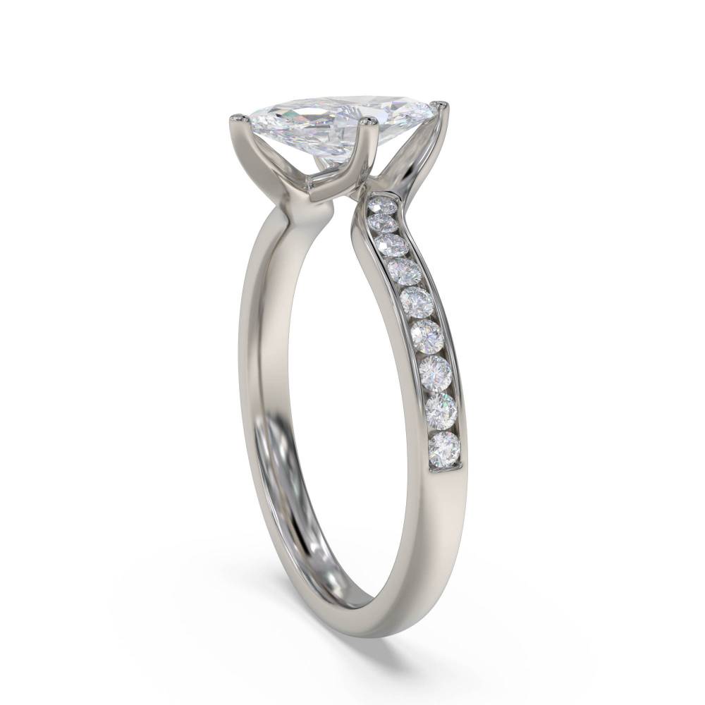 Marquise Diamond Shoulder Set Ring set in Platinum