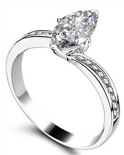 0.50ct Marquise Diamond Shoulder Set Ring W