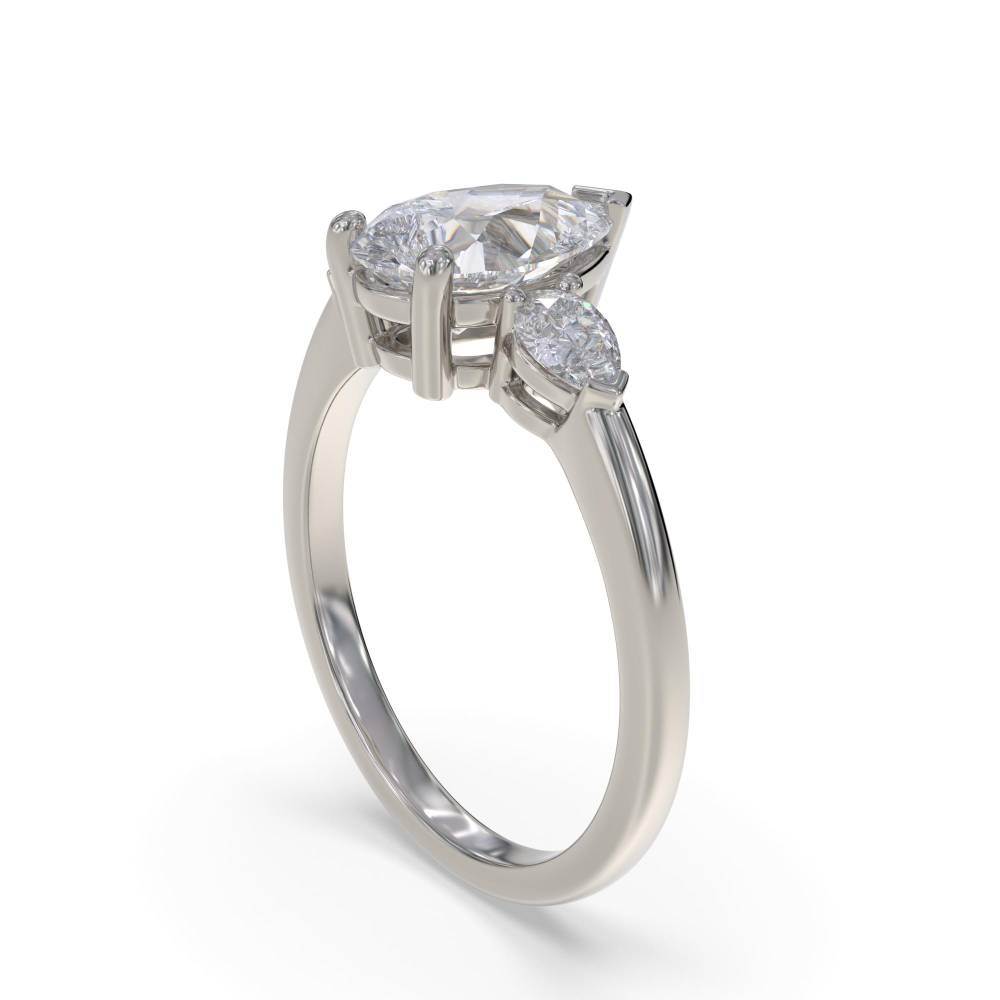 Unique Pear Diamond Trilogy Ring P